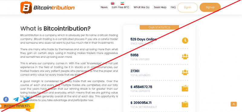 Bitcointribution – Почасовик, обещающий стабильную прибыль. Реальные отзывы о bitcointribution.com