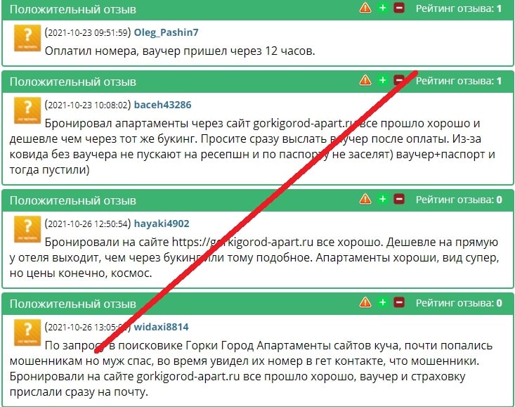 Бронирование на сайте gorkigorod-apart.ru — отзывы