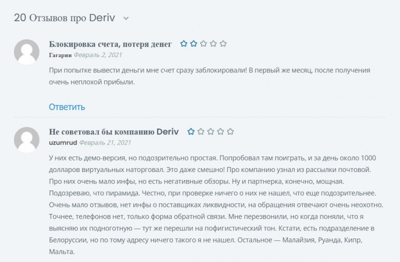 Deriv Investments Limited — отзывы о deriv.me