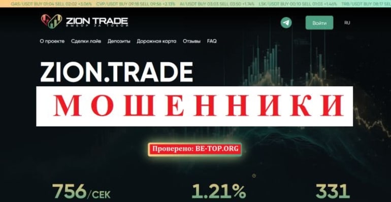 Мошеннический брокер ZION TRADE: отзывы реальных клиентов, обзор сайта