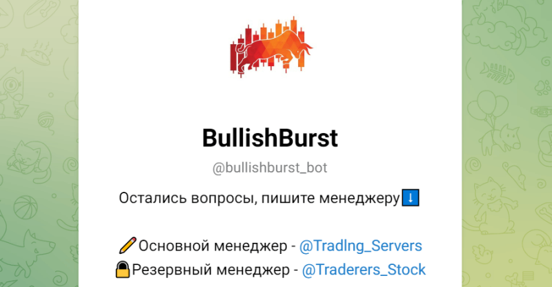 BullishBurst (t.me/bullishburst_bot) шаблонный бот серийных жуликов с обновленным названием!